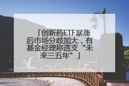创新药ETF暴涨后市场分歧加大，有基金经理称透支“未来三五年”