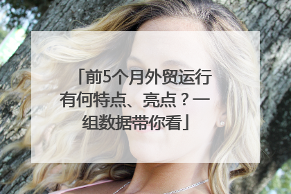前5个月外贸运行有何特点、亮点？一组数据带你看