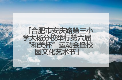 合肥市安庆路第三小学大杨分校举行第六届“和美杯”运动会暨校园文化艺术节