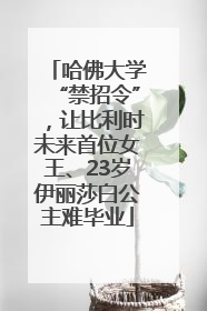 哈佛大学“禁招令”,让比利时未来首位女王、23岁伊丽莎白公主难毕业