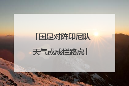 国足对阵印尼队 天气或成拦路虎