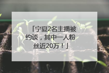 宁夏2名主播被约谈，其中一人粉丝近20万！