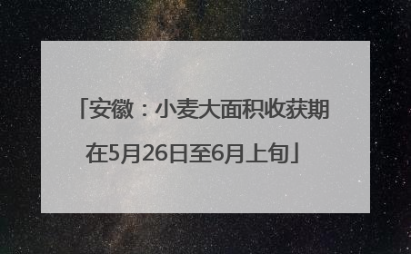 安徽：小麦大面积收获期在5月26日至6月上旬