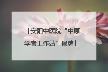 安阳中医院“中原学者工作站”揭牌