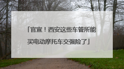 官宣！西安这些车管所能买电动摩托车交强险了