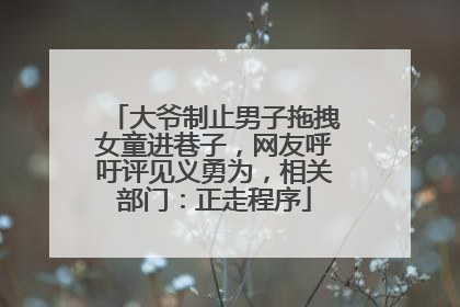 大爷制止男子拖拽女童进巷子，网友呼吁评见义勇为，相关部门：正走程序