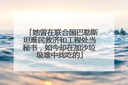 她曾在联合国巴勒斯坦难民救济和工程处当秘书，如今却在加沙垃圾堆中找吃的