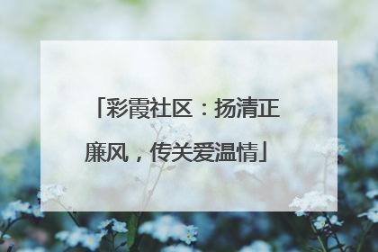 彩霞社区：扬清正廉风，传关爱温情