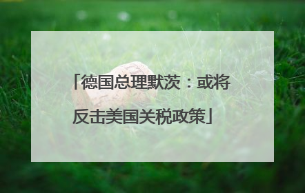 德国总理默茨：或将反击美国关税政策