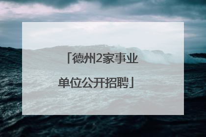 德州2家事业单位公开招聘
