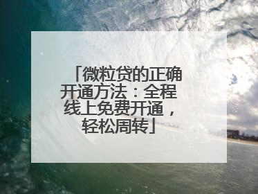 微粒贷的正确开通方法：全程线上免费开通，轻松周转