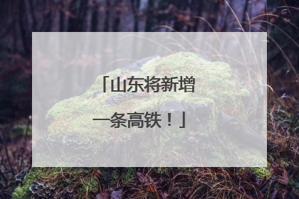 山东将新增一条高铁！
