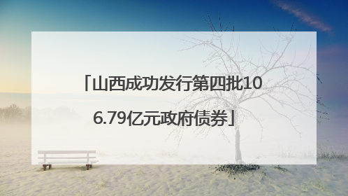 山西成功发行第四批106.79亿元政府债券