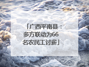 广西平南县：多方联动为66名农民工讨薪