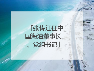 张传江任中国海油董事长、党组书记