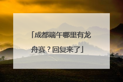 成都端午哪里有龙舟赛？回复来了