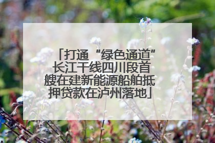 打通“绿色通道” 长江干线四川段首艘在建新能源船舶抵押贷款在泸州落地