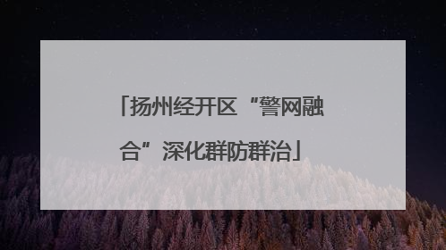 扬州经开区“警网融合”深化群防群治