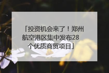 投资机会来了！郑州航空港区集中发布28个优质商贸项目