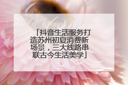 抖音生活服务打造苏州初夏消费新场景，三大线路串联古今生活美学
