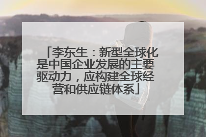 李东生：新型全球化是中国企业发展的主要驱动力，应构建全球经营和供应链体系