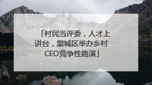 村民当评委，人才上讲台，望城区举办乡村CEO竞争性路演