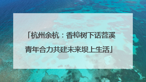 杭州余杭：香樟树下话苕溪 青年合力共建未来坝上生活