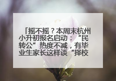 摇不摇？本周末杭州小升初报名启动：“民转公”热度不减，有毕业生家长这样谈“择校真相”……