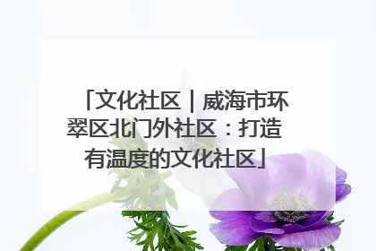 文化社区｜威海市环翠区北门外社区：打造有温度的文化社区