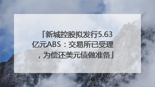 新城控股拟发行5.63亿元ABS：交易所已受理，为偿还美元债做准备
