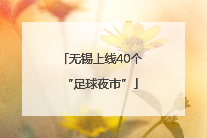 无锡上线40个“足球夜市”