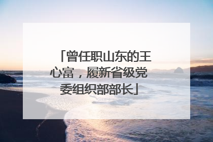 曾任职山东的王心富，履新省级党委组织部部长