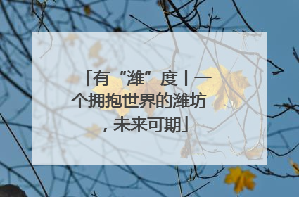 有“潍”度丨一个拥抱世界的潍坊，未来可期