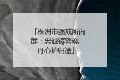 株洲市强戒所向群：忠诚铸警魂 丹心护归途