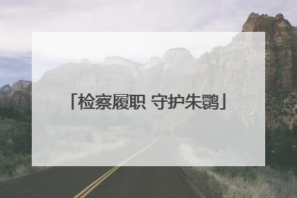 检察履职 守护朱鹮