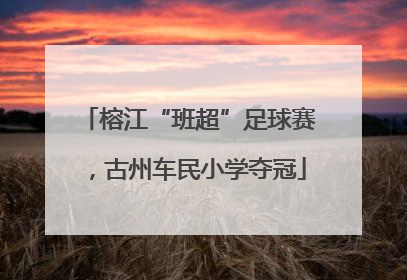 榕江“班超”足球赛，古州车民小学夺冠