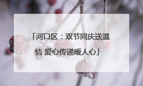 河口区：双节同庆送温情 爱心传递暖人心
