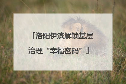 洛阳伊滨解锁基层治理“幸福密码”