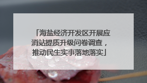 海盐经济开发区开展应消站提质升级问卷调查，推动民生实事落地落实