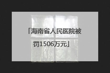 海南省人民医院被罚1506万元