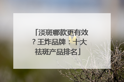 淡斑哪款更有效？王炸品牌：十大祛斑产品排名