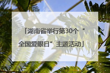 湖南省举行第30个“全国爱眼日”主题活动