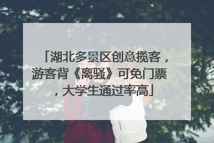 湖北多景区创意揽客，游客背《离骚》可免门票，大学生通过率高
