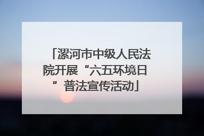 漯河市中级人民法院开展“六五环境日”普法宣传活动