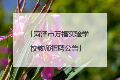 菏泽市万福实验学校教师招聘公告