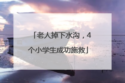 老人掉下水沟，4个小学生成功施救
