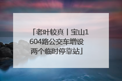 老叶较真丨宝山1604路公交车增设两个临时停靠站