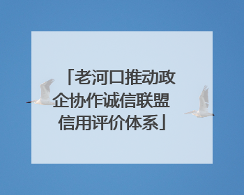 老河口推动政企协作诚信联盟信用评价体系