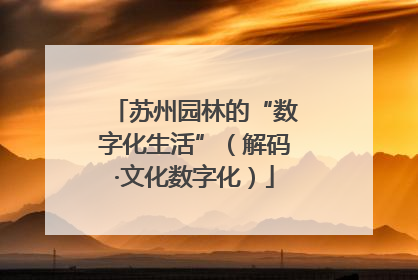 苏州园林的“数字化生活”（解码·文化数字化）