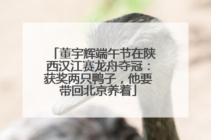董宇辉端午节在陕西汉江赛龙舟夺冠：获奖两只鸭子，他要带回北京养着
